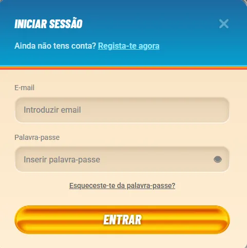 Início de Sessão no Vegasino